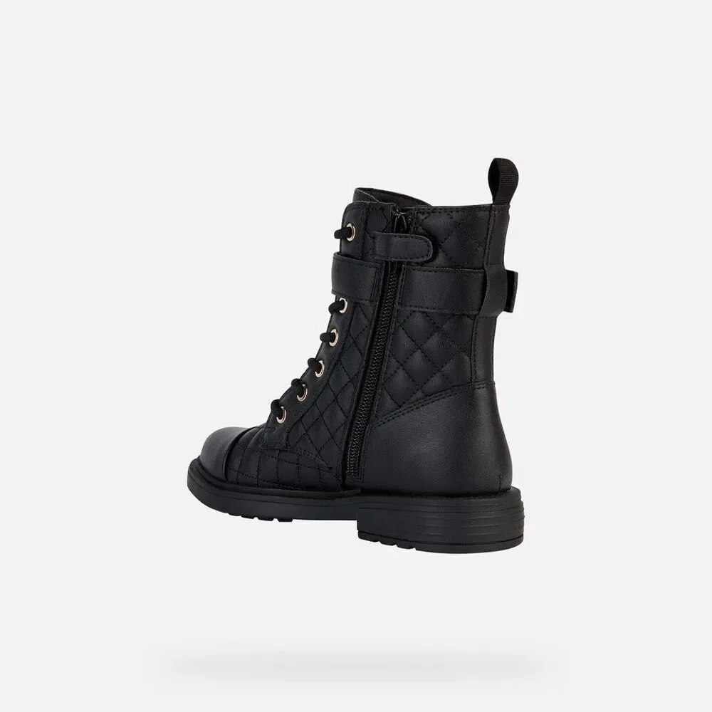 Geox NWT Girls’ Eclair 30 Synthetic Leather Boots Black Youth US 12